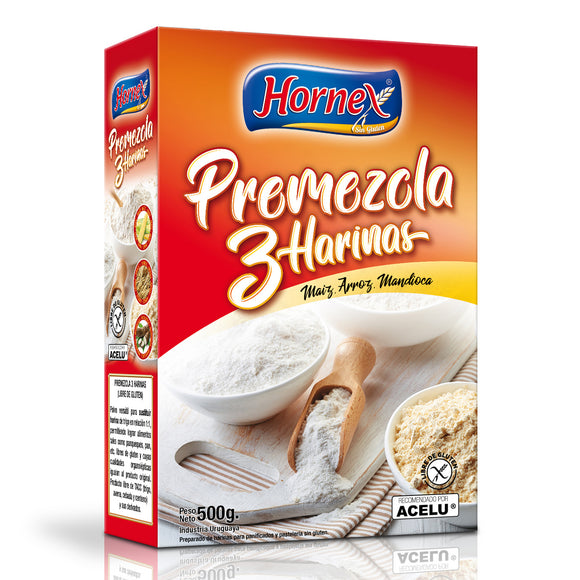 Mezcla de 3 harinas HORNEX - 500Grs - Tienda Infoceliacos